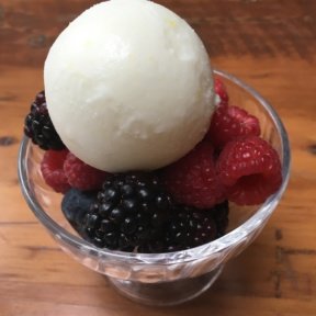 Gluten-free berries and sorbet from David Burke Kitchen